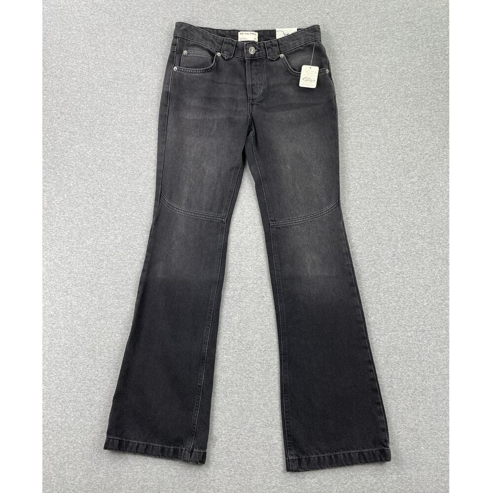 Free People We the Free Flora Low Rise Bootcut Jeans Size 26 Black Gravel Stone